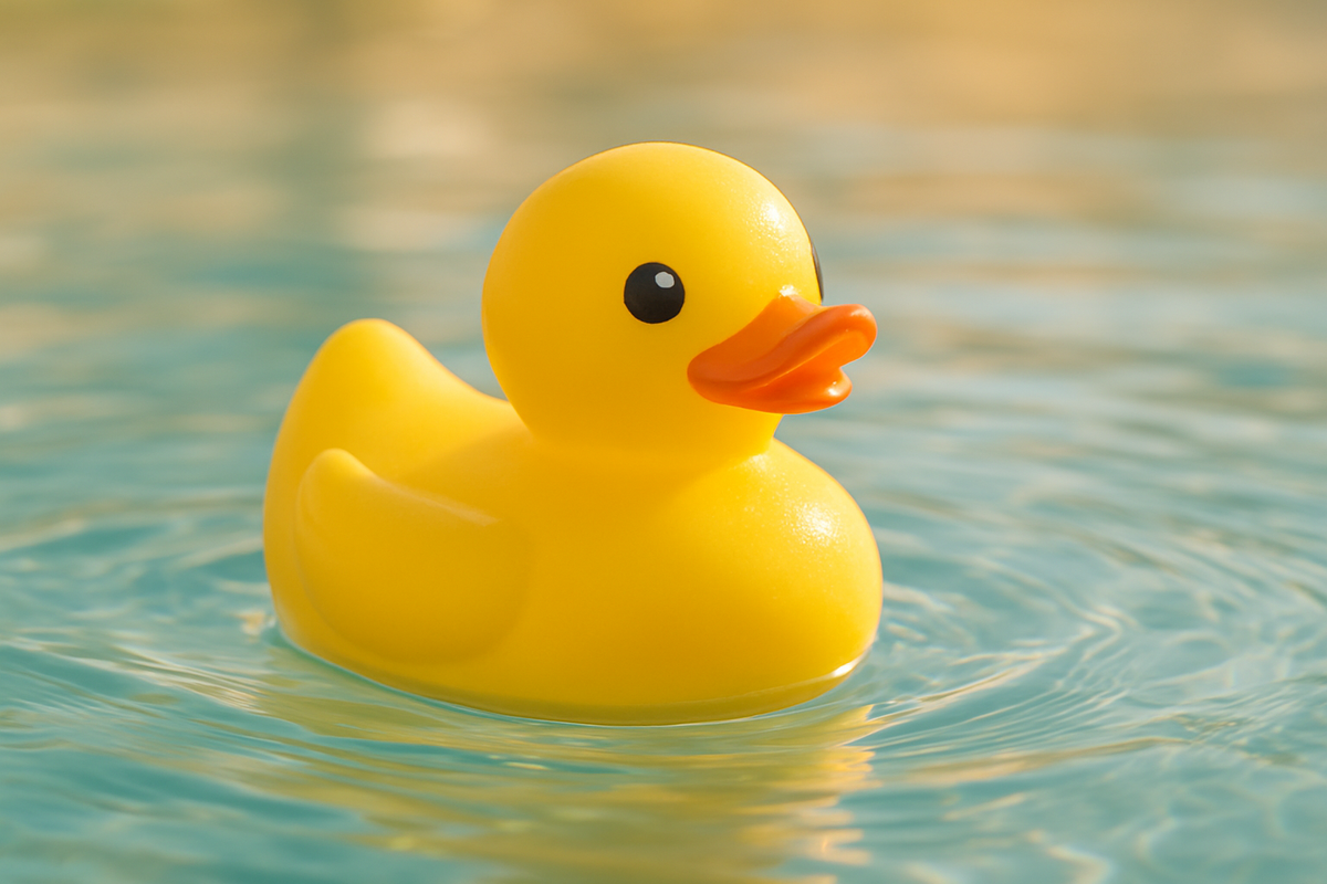 beautiful yellow rubber duck